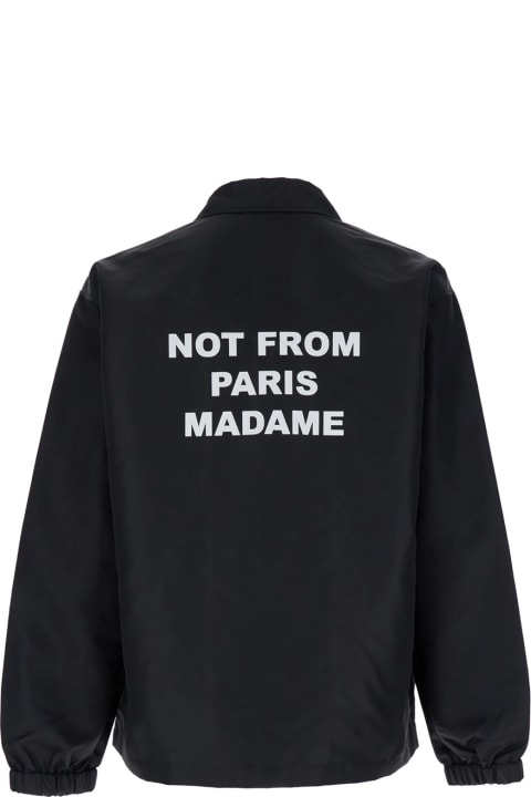 Drôle de Monsieur Coats & Jackets for Men Drôle de Monsieur Black Jacket With Logo In Techno Fabric Man