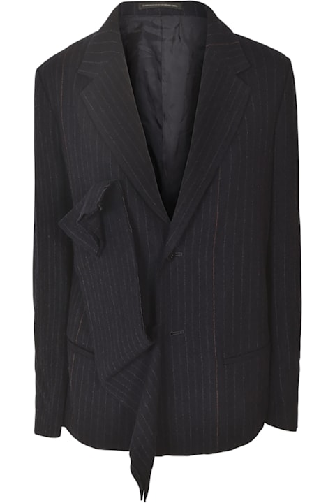 Yohji Yamamoto معاطف وجواكت لـ السيدات Yohji Yamamoto Distressed Effect Stripe Blazer