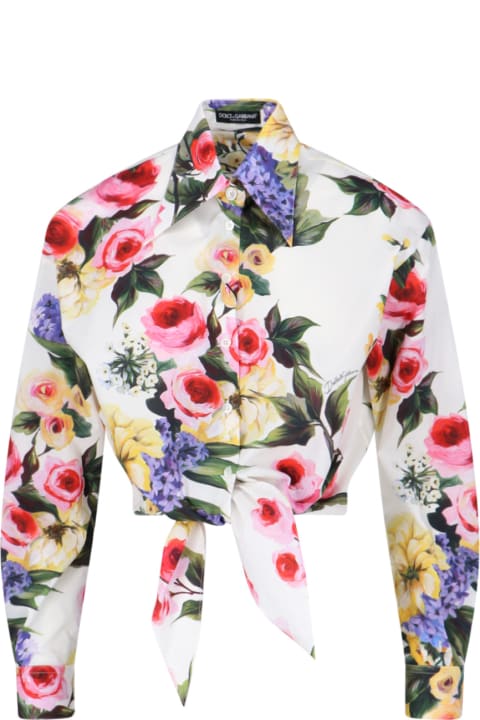 Dolce & Gabbana Clothing for Women Dolce & Gabbana 'giardino' Print Crop Shirt