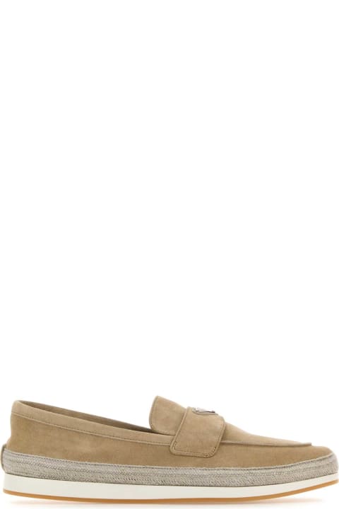 Shoes for Men Prada Sand Suede Loafers
