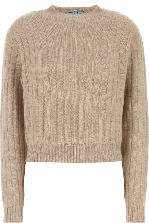 Fleeces & Tracksuits for Women Prada Sand Cashmere Sweater