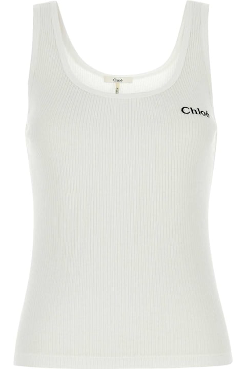 أدوات منزلية Chloé White Cotton Tank Top