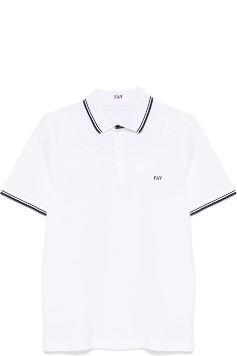 Homeware Fay White Cotton Pique Polo Shirt