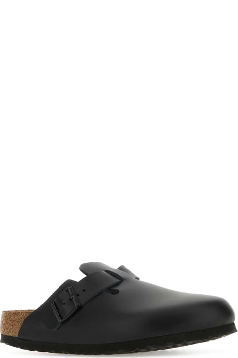 Birkenstock Shoes for Women Birkenstock Black Leather Boston Slippers