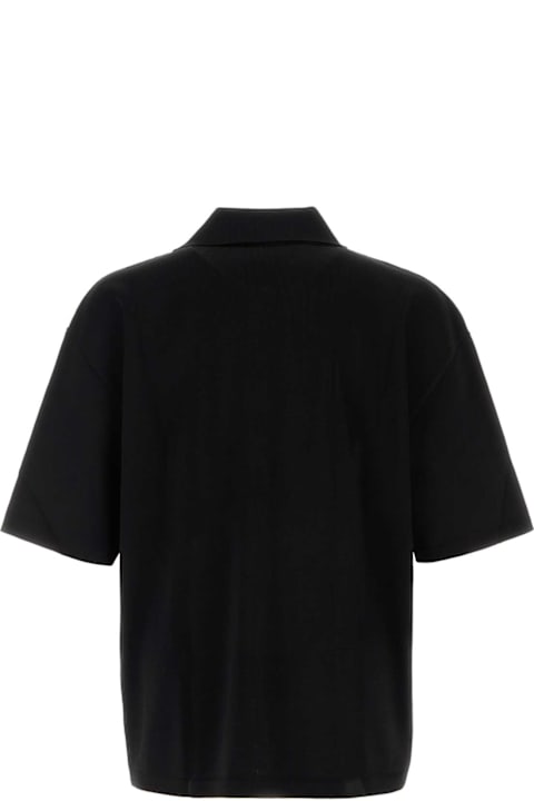 Ami Alexandre Mattiussi for Men Ami Alexandre Mattiussi Black Viscose Blend Oversize Polo Shirt