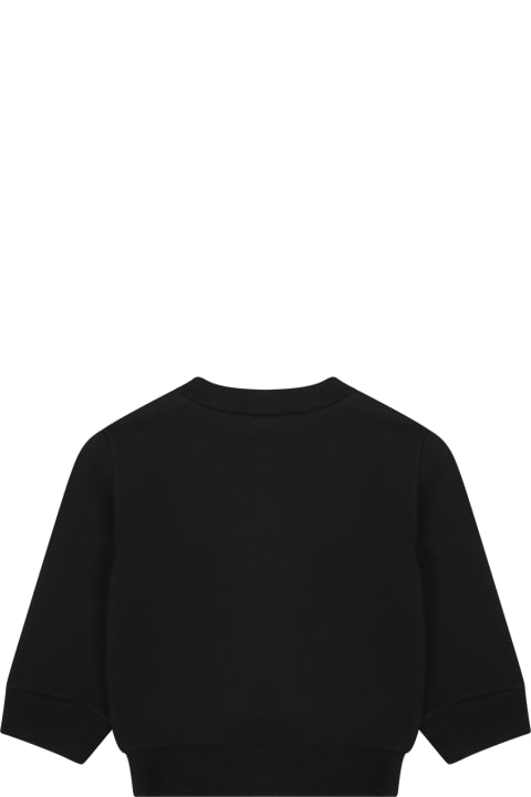 ベビーガールズ Dsquared2のニットウェア＆スウェットシャツ Dsquared2 Black Sweatshirt For Baby Boy With Logo