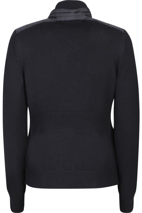 Moncler Grenoble Coats & Jackets for Women Moncler Grenoble Black Padded Cardigan In Wool