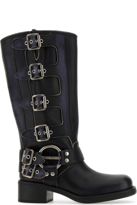 Miu Miu Black Leather Boots