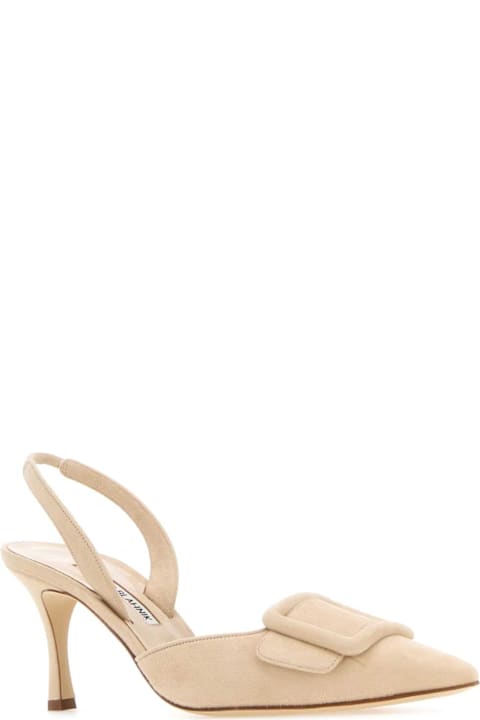 Manolo Blahnik أحذية لـ السيدات Manolo Blahnik Cream Suede Maysli Pumps