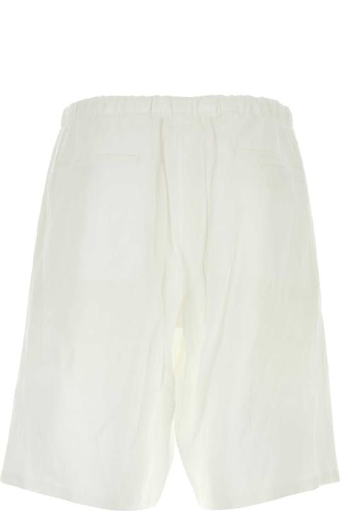 Prada for Men Prada White Linen Bermuda Shorts