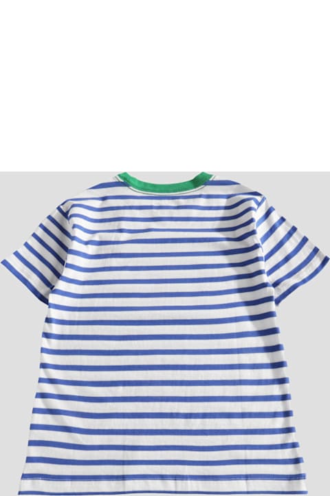 Polo Ralph Lauren T-Shirts & Polo Shirts for Girls Polo Ralph Lauren White And Blue Cotton T-shirt