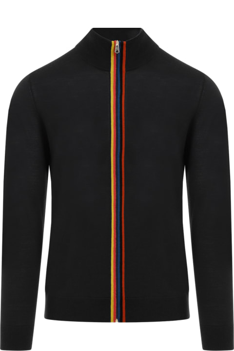 Paul Smith سترات لـ القسم الرجالي Paul Smith Wool Zip Cardigan