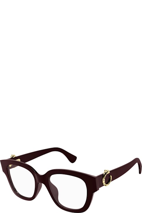Cartier Eyewear Eyewear for Women Cartier Eyewear Cartier Ct0566o Panthère C De Cartier 007 Red Transparent Glasses