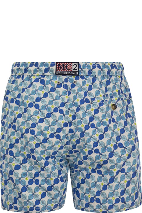 MC2 Saint Barth for Men MC2 Saint Barth Lightweight Fabric Swim Boxer Shorts With Print
