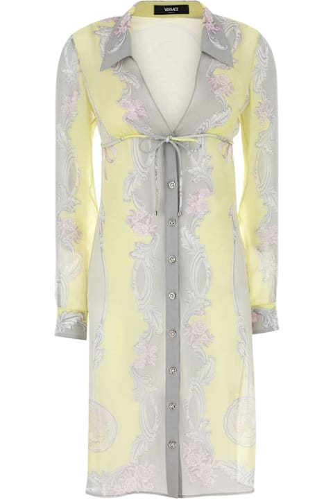 Versace Dresses for Women Versace Printed Crepe Shirt Dress