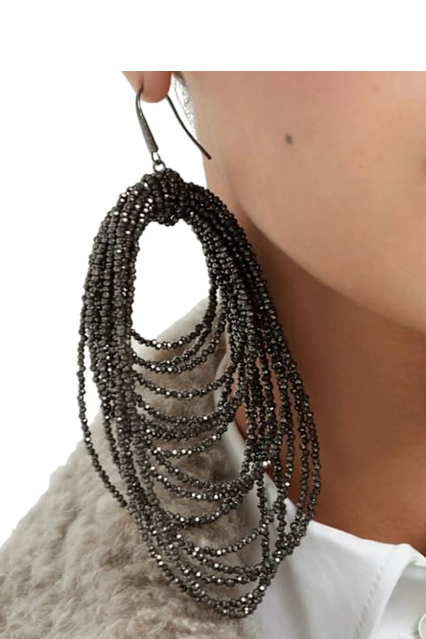 أقراط لـ السيدات Brunello Cucinelli Dangling Hoop Glass Earrings