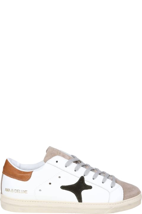 Sneakers In Leather And Suede Color White