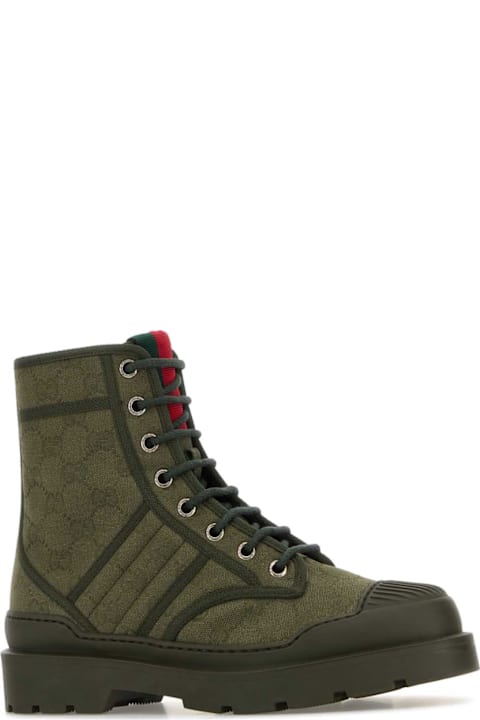أدوات منزلية Gucci Army Green Gg Fabric Ankle Boots