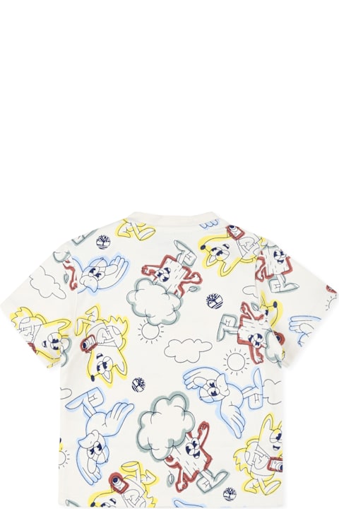 Timberland T-Shirts & Polo Shirts for Baby Boys Timberland Ivory T-shirt For Baby Boy With Print