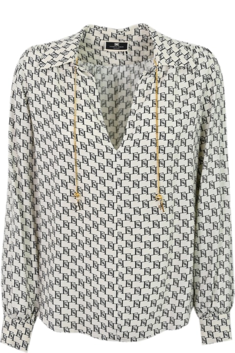 Topwear for Women Elisabetta Franchi Georgette Shirt With Logo Print