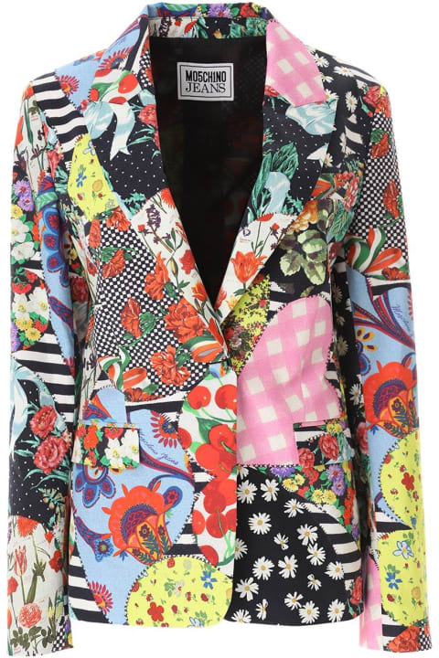 Moschino Coats & Jackets for Women Moschino Jeans Patchwork-printed Tailored Blazer