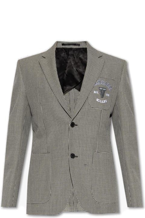 Coats & Jackets for Men Versace Single-breasted Logo Embroidered Blazer