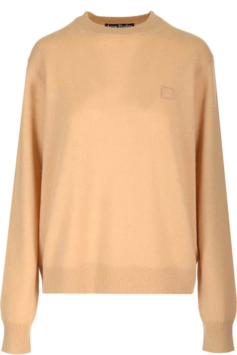 Acne Studios Sweaters for Women Acne Studios Face Logo Patch Crewneck Sweater