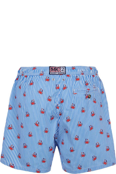 Fashion for Men MC2 Saint Barth Crab Print Striped Men's Swimsuit