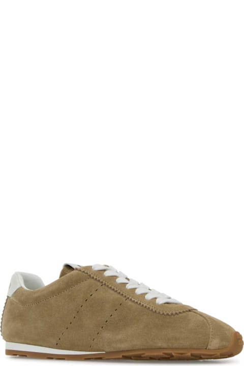 Miu Miu for Women Miu Miu Cappuccino Suede Plume Sneakers
