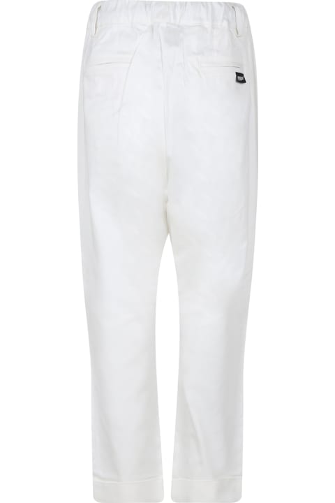 ウィメンズ MSGMのボトムス MSGM Ivory Trousers For Boy With Logo