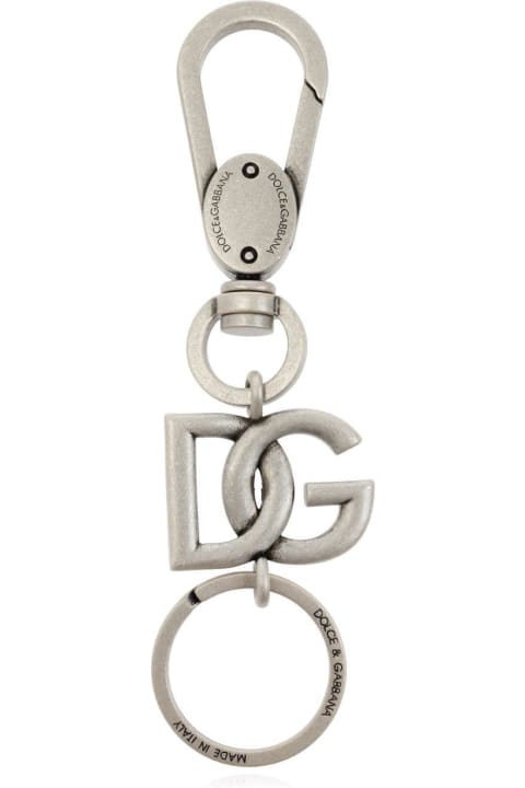 Keyrings for Women Dolce & Gabbana Logo Plaque Keyring