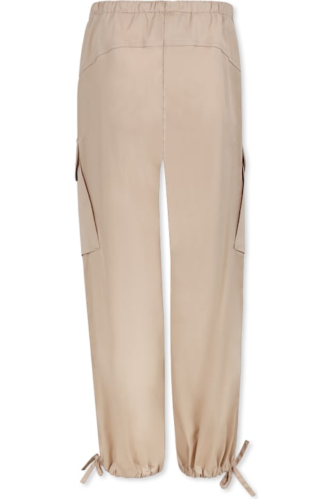 Homeware MSGM Beige Trousers For Girl With Logo