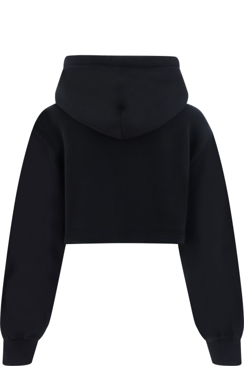 Fleeces & Tracksuits for Women Dolce & Gabbana Logo Embroidery Cropped Hoodie