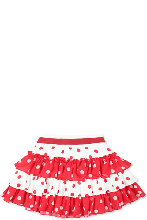 Monnalisa for Baby Boys Monnalisa Red Skirt For Baby Girl With Polka Dots