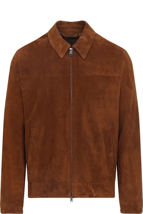 Brioni for Kids Brioni Suede Leather Jacket