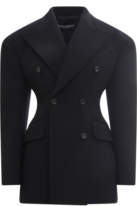 Dolce & Gabbana Coats & Jackets for Women Dolce & Gabbana Double-breasted Technical Crepe Jacket