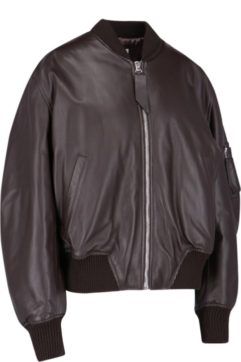 ウィメンズ The Atticoのコート＆ジャケット The Attico Brown Leather Jacket