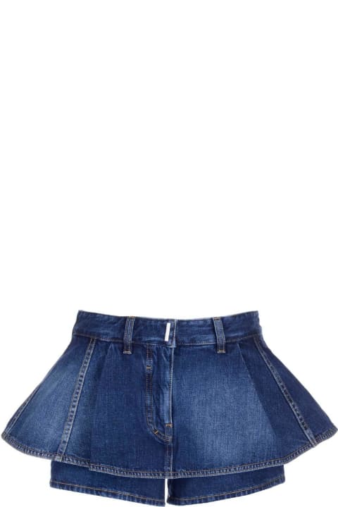 Pants & Shorts for Women Givenchy Ruffled Denim Shorts