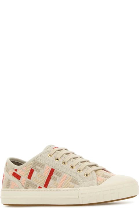 Fendi Sneakers for Women Fendi Embroidered Canvas Domino Sneakers