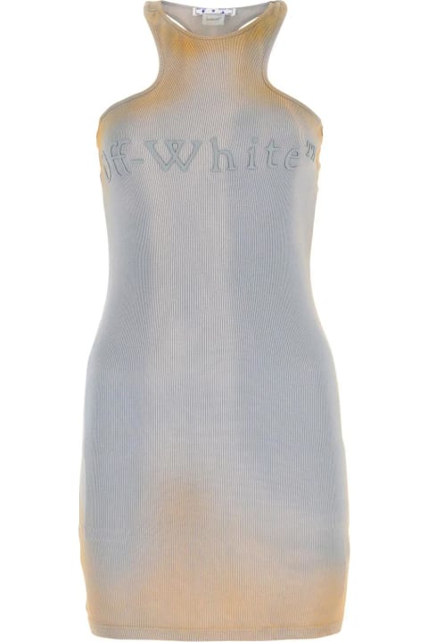 Two-tone Stretch Cotton Mini Dress