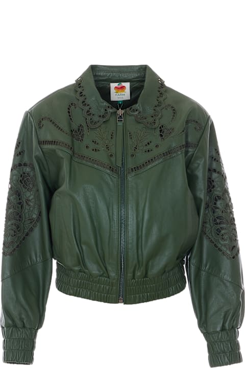Farm Rio for Men Farm Rio Green Richilieu Heart Leather Jacket
