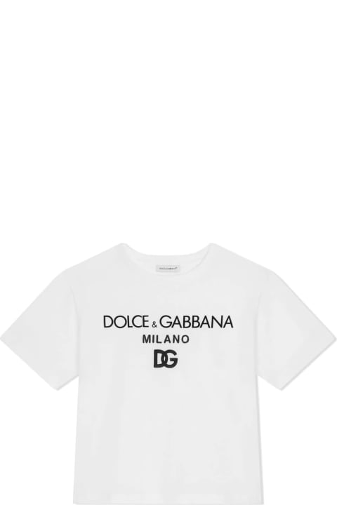 Dolce & Gabbana for Kids Dolce & Gabbana White T-shirt With Embroidered Logo