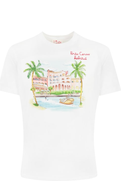 MC2 Saint Barth Topwear for Men MC2 Saint Barth T-shirt With "porto Cervo Habitue" Embroidery