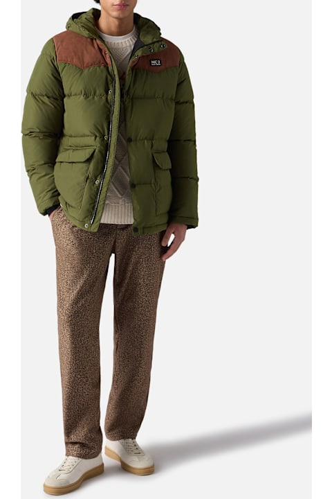 MC2 Saint Barth for Kids MC2 Saint Barth Man Military Green Hooded Down Jacket Baxter