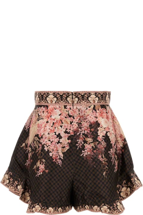 Zimmermann for Women Zimmermann Printed Silk Blend Illuminate Shorts