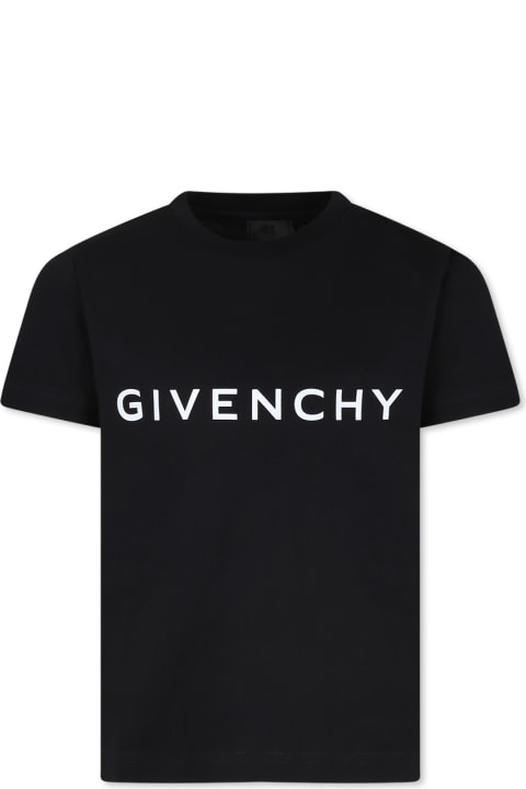 Givenchy T-Shirts & Polo Shirts for Women Givenchy Black T-shirt For Kids With Logo
