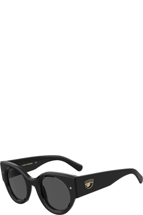 Chiara Ferragni Eyewear for Women Chiara Ferragni Cf 7024/s 807/ir Black Sunglasses