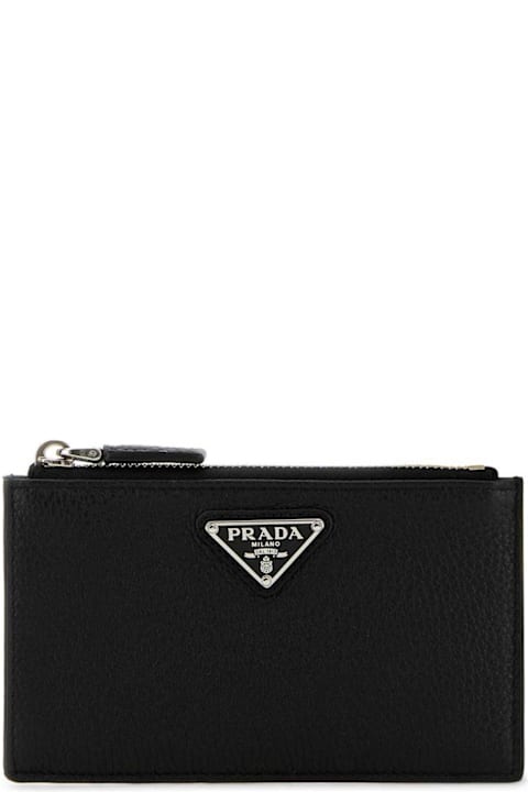 Homeware Prada Logo Plaque Zipped Wallet