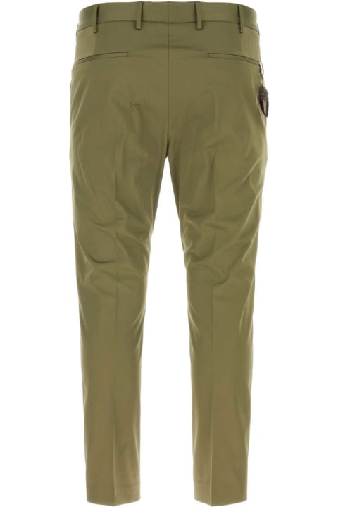 PT01 Clothing for Men PT01 Olive Green Stretch Cotton Pant