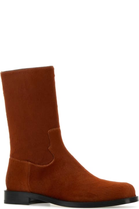 メンズ ブーツ Dries Van Noten Brick Calfhair Ankle Boots
